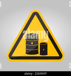 Chemical Drums Black Icon White Background Stock Vector