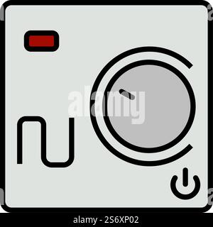 Warm Floor Wall Unit Icon. Editable Bold Outline With Color Fill Design. Vector Illustration. Stock Vector