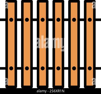 Icon Of Construction Fence. Editable Bold Outline With Color Fill ...