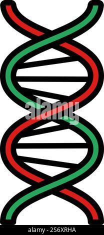 DNA Icon. Editable Bold Outline With Color Fill Design. Vector ...