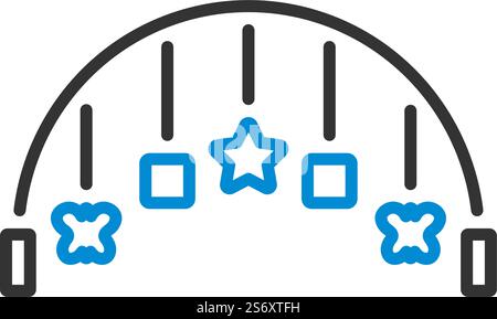 Baby Arc With Hanged Toys Icon. Editable Bold Outline With Color Fill Design. Vector Illustration. Stock Vector