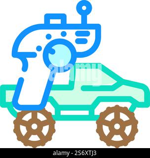 radio controlled car racing line icon vector. radio controlled car ...