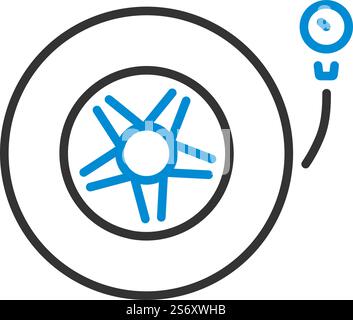 Tire Pressure Gage Icon. Editable Bold Outline With Color Fill Design. Vector Illustration. Stock Vector