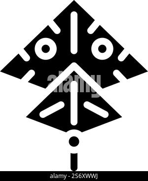 japanese kite glyph icon vector. japanese kite sign. isolated symbol illustration. japanese kite glyph icon vector illustration Stock Vector