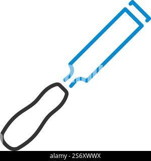 Icon Of Chisel. Editable Bold Outline With Color Fill Design. Vector ...