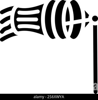 parafoil kite glyph icon vector. parafoil kite sign. isolated symbol illustration. parafoil kite glyph icon vector illustration Stock Vector
