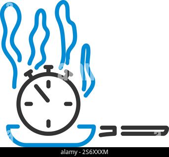 Pan With Stopwatch Icon. Editable Bold Outline With Color Fill Design. Vector Illustration. Stock Vector