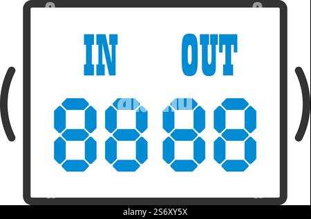 Icon Of Football Referee Scoreboard. Editable Bold Outline With Color Fill Design. Vector Illustration. Stock Vector
