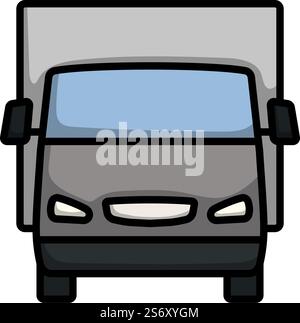 Van Truck Icon. Editable Bold Outline With Color Fill Design. Vector Illustration. Stock Vector