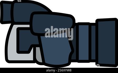 Icon Of Premium Photo Camera. Editable Bold Outline With Color Fill Design. Vector Illustration. Stock Vector