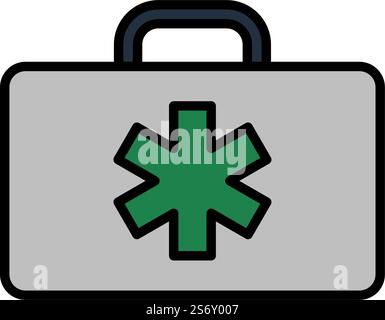 Medica Case Icon. Editable Bold Outline With Color Fill Design. Vector Illustration. Stock Vector