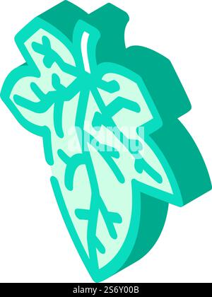 cucumber leaf isometric icon vector. cucumber leaf sign. isolated symbol illustration. cucumber leaf isometric icon vector illustration Stock Vector