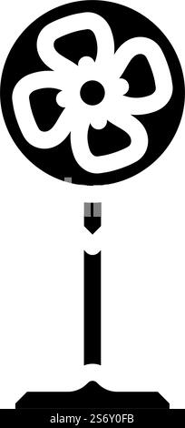 room fan glyph icon vector. room fan sign. isolated symbol illustration. room fan glyph icon vector illustration Stock Vector
