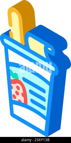 ice cream glass strawberry isometric icon vector. ice cream glass strawberry sign. isolated symbol illustration. ice cream glass strawberry isometric icon vector illustration Stock Vector