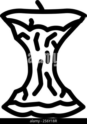 apple core line icon vector. apple core sign. isolated contour symbol black illustration. apple core line icon vector illustration Stock Vector