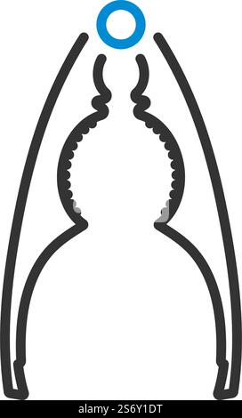 Nutcracker Pliers Icon. Editable Bold Outline With Color Fill Design. Vector Illustration. Stock Vector
