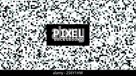broadcasting no signal pixel black and white background Stock Vector