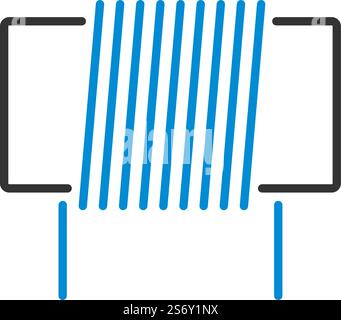 Inductor Coil Icon. Editable Bold Outline With Color Fill Design. Vector Illustration. Stock Vector