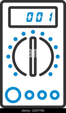 Multimeter Icon. Editable Bold Outline With Color Fill Design. Vector Illustration. Stock Vector