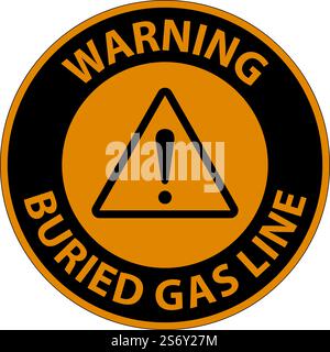 Warning Sign buried gas line On White Background Stock Vector Image ...