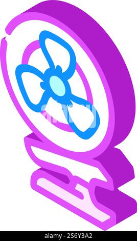 fan with clip isometric icon vector. fan with clip sign. isolated symbol illustration. fan with clip isometric icon vector illustration Stock Vector