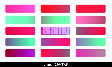 set of red color theme gradients. set of red color theme gradients vector illustration Stock Vector