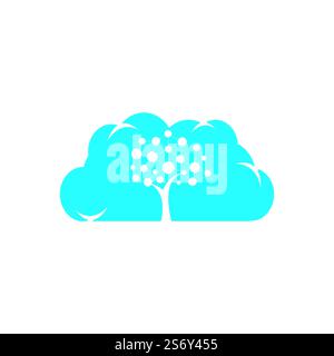 Digital Tree logo design. Cloud storage icon. Stock Vector