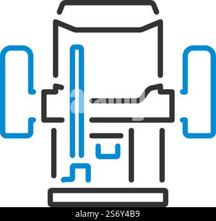 Icon Of Plunger Milling Cutter. Bold outline design with editable stroke width. Vector Illustration. Stock Vector