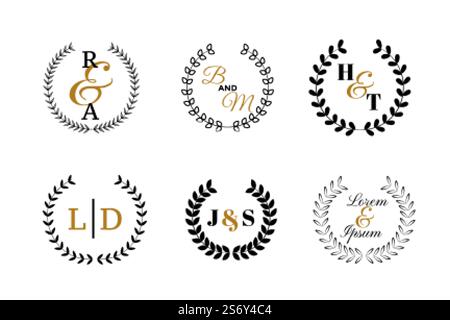 wedding monograms or logotype set Stock Vector