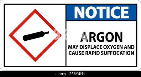 Notice Argon GHS Sign On White Background Stock Vector