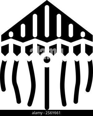 delta kite glyph icon vector. delta kite sign. isolated symbol illustration. delta kite glyph icon vector illustration Stock Vector
