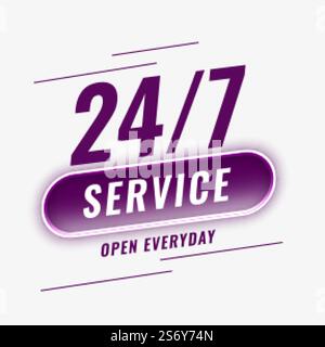 24 hours service open everyday background Stock Vector