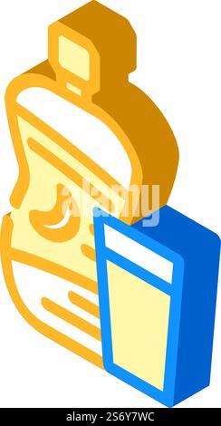 banana juice isometric icon vector. banana juice sign. isolated symbol illustration. banana juice isometric icon vector illustration Stock Vector