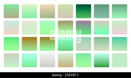soft desaturated green color gradients set. soft desaturated green color gradients set vector illustration Stock Vector