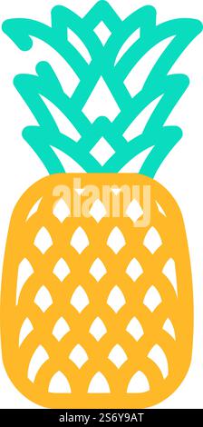 pineapple whole one cut icon doodle illustration Stock Vector Image ...