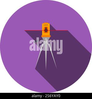 Laser level tool icon. Flat color design. Vector illustration. Stock Vector
