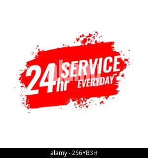 24 hours service everyday grunge banner design Stock Vector
