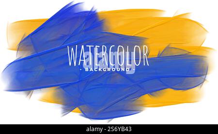 watercolor paint texture in yellow and blue shade Stock Vector