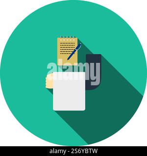 Waiter Take Oder Icon. Flat Color Design. Vector Illustration. Stock Vector