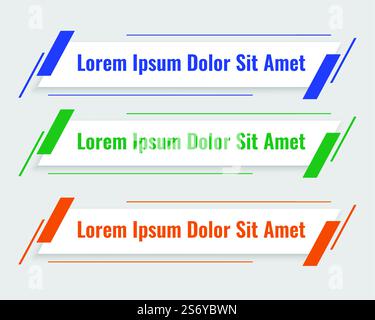 geometric lower third modern banner template design Stock Vector