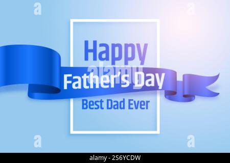 happy fathers day realistic ribbon card design Stock Vector Image & Art ...