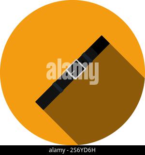 Trouser Belt Icon. Flat Circle Stencil Design With Long Shadow. Vector Illustration. Stock Vector