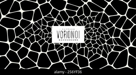 abstract black and white voronoi pattern texture background Stock Vector