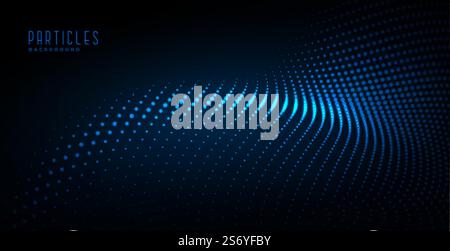 glowing particle wave digital technology background Stock Vector