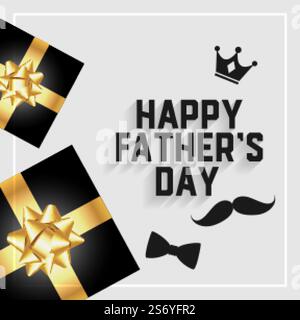 happy fathers day card with gift boxes Stock Vector