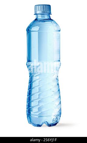 Small plastic water bottle isolated on white background Stock Photo