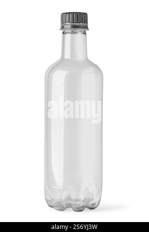 Empty plastic bottle with lid isolated on white with clipping path Stock Photo