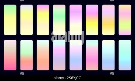 holographic or pastel color gradients set Stock Vector