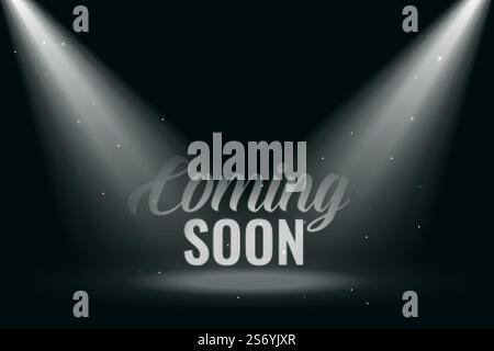 coming soon background with spot light rays Stock Vector