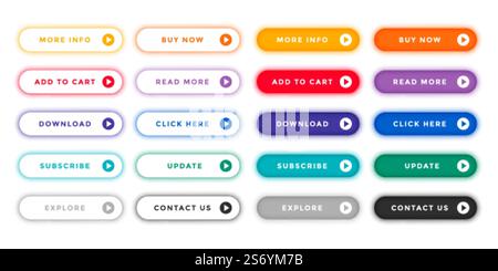 web buttons collection for different purposes Stock Vector